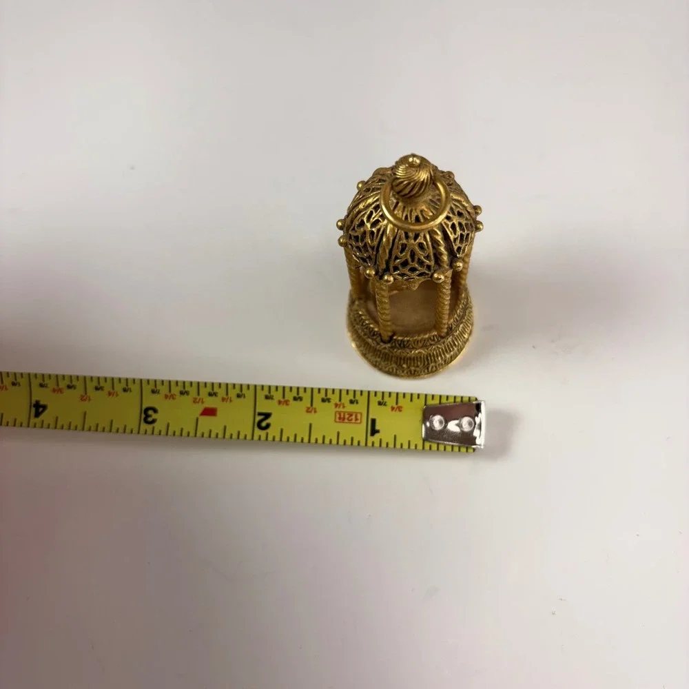 Vtg Corday Toujours Moi Love Birds Birdcage Solid Creme Perfume Compact Pendant